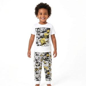 Minions Boys Half Sleeves Pajama Set - White