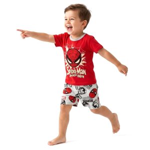 Spider-Man Boys Shorts Set - Red Grey
