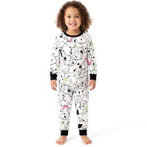 Snoopy Face Girls Full Sleeves Pajama Set MCHAKKY - White