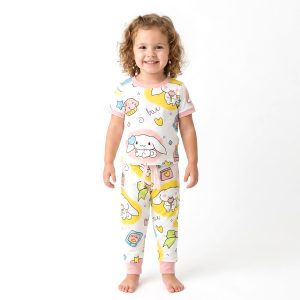 Bae Cake Girls Half Sleeves Pajama Set - White