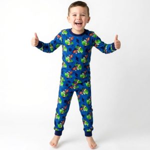 Mario Boys Cotton Full Sleeves Pajama Set MCHAKKY - Blue