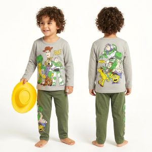 Toy Story Time Boys Full Sleeves Pajama Set KHAFIF - Grey Green