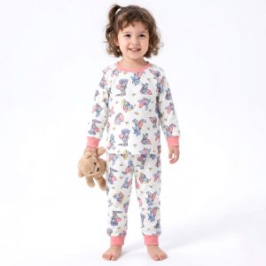 Dumbo Flag Girls Cotton Full Sleeves Pajama Set MCHAKKY - White