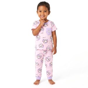 Marie Girls Half Sleeves Pajama Set - Pink