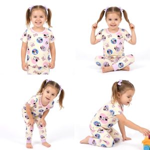 Minnie Bow Girls Half Sleeves Pajama Set - Yellow