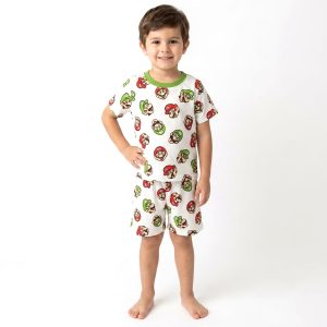 Mario Face Boys Shorts Set - White