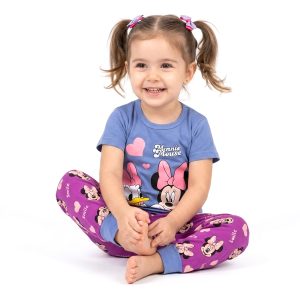 Minnie Girls Half Sleeves Pajama Set - Blue Purple