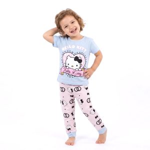 Hello Kitty Girls Half Sleeves Pajama Set - Blue Pink