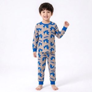 Sonic Boys Full Sleeves Pajama Set MCHAKKY - Grey