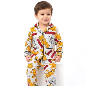 Garfield Boys Front Open Pajama Set - Grey