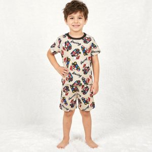 Racing Mario Boys Shorts Set - Brown