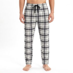 Checks Men's Cotton Pant - White Black