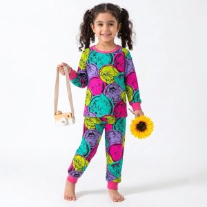 Tom Girls Full Sleeves Pajama Set MCHAKKY - Multicolor