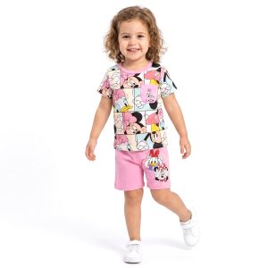 Mickey Comic Girls Shorts Set - Pink