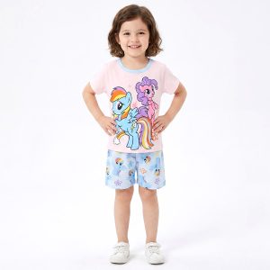 Little Pony Girls Shorts Set - Pink Blue