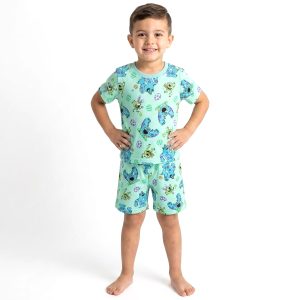 Aliens Boys Shorts Set - Sea Green
