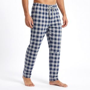 Checks Men's Cotton Pant - Blue Grey