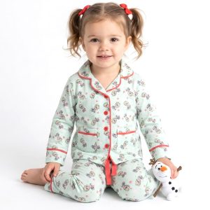 Doll Girls Front Open Pajama Set - Blue