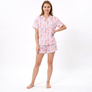 Toys Strips Ladies Shorts Set - Blue