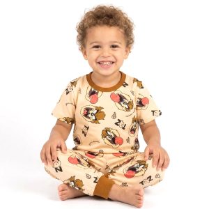 Taz Boys Half Sleeves Pajama Set MCHAKKY - Brown