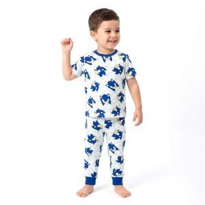 Sonic Face Boys Half Sleeves Pajama Set MCHAKKY - White