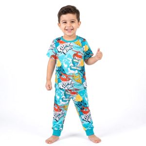 Super Wings Boys Half Sleeves Pajama Set MCHAKKY - Blue