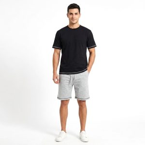 Plain Men's Shorts Set - Black Grey