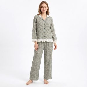 Mini Chips Design Ladies Pajama Set - Grey