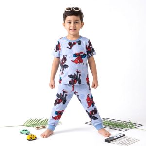 Spiderman Fly Boys Half Sleeves Pajama Set MCHAKKY - Blue