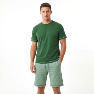 Plain Men's Shorts Set - Green