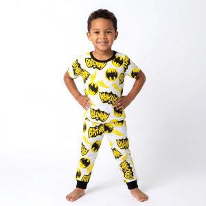 Batman Boys Half Sleeves Pajama Set MCHAKKY - White