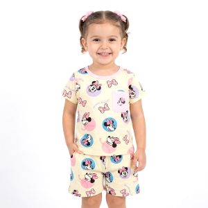 Minnie Bow Girls Shorts Set - Yellow
