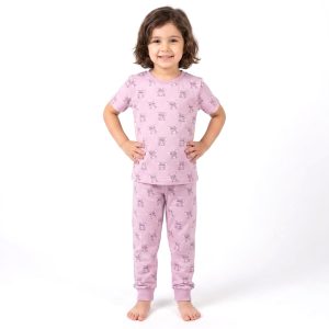 Mini Stitch Girls Half Sleeves Pajama Set MCHAKKY - Purple