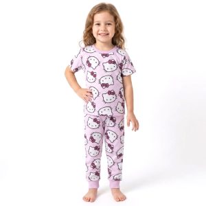 All Kitty Girls Half Sleeves Pajama Set MCHAKKY - Purple