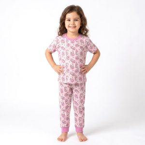 Cookie Story Girls Half Sleeves Pajama Set MCHAKKY - Pink