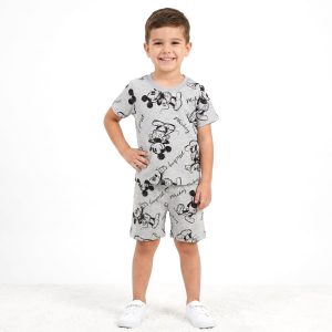 Sketch Mickey Boys Shorts Set - Grey