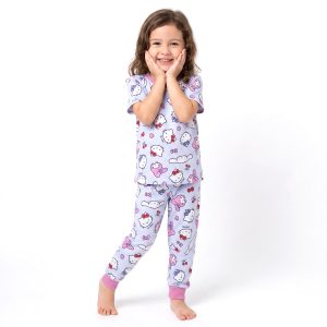 Hey Kitty Girls Half Sleeves Pajama Set MCHAKKY - Blue