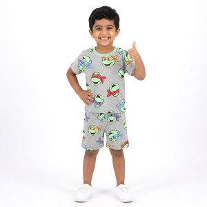 Laugh Turtle Boys Shorts Set - Grey