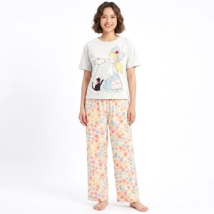 Kitty Princess 3 Pcs Ladies Pajama Set - Grey