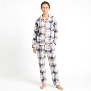 Checks Ladies Pajama Set - White