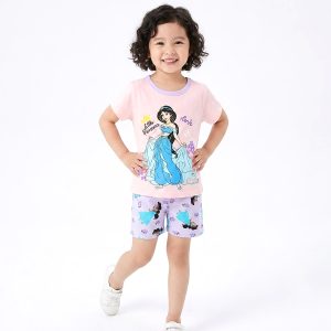 Princess Girls Shorts Set - Pink Purple