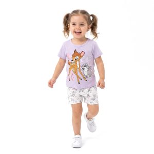 Cute Bambi Girls Shorts Set - Purple