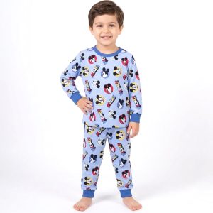 Mickey Mouse Boys Full Sleeves Pajama Set MCHAKKY - Sky Blue