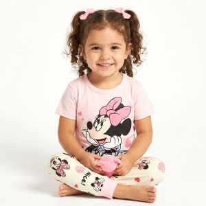 Nice Minnie Girls Half Sleeves Pajama Set - Pink