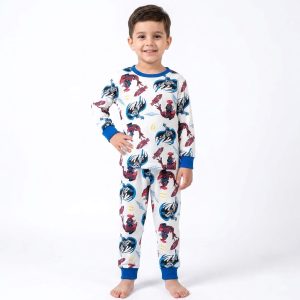Fly Heroes Boys Full Sleeves Pajama Set MCHAKKY - White