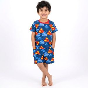 Superman Logo Boys Shorts Set - Blue