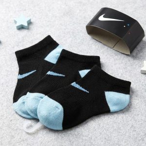 Kids Socks 3 Pcs Set - Black Sky Blue