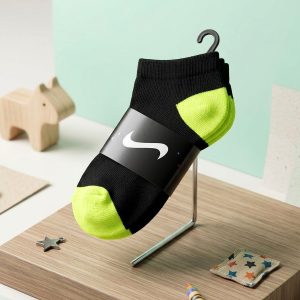 Kids Socks 3 Pcs Set - Black Neon