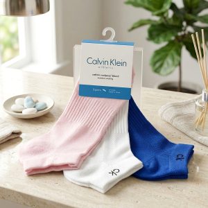 Adult Socks 3 Pcs Set Ankle Cut - Pink Blue White