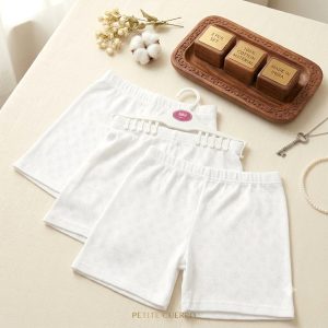 Plain Girls Underwear 3 Pcs Set - White